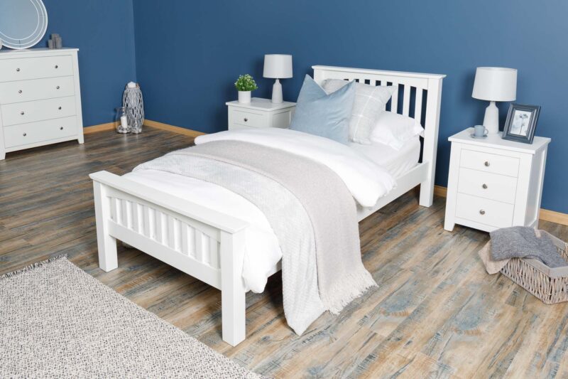 Marieno Soft White Solid Wood Bed Frame – 3ft Single - Image 3
