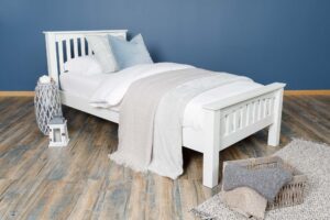 Marieno Soft White Solid Wood Bed Frame – 3ft Single