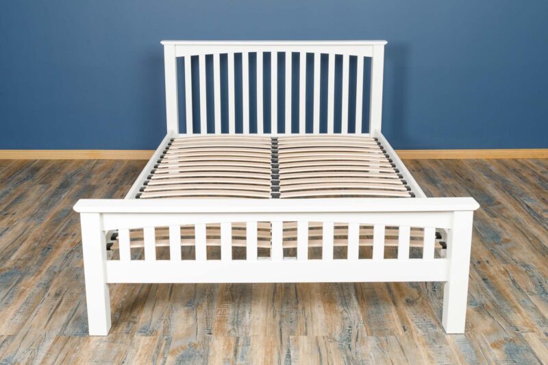 Marieno Soft White Solid Wood Bed Frame – 4ft6 Double - Image 6