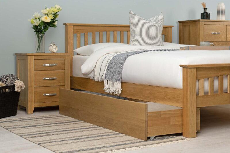 Boston Solid Natural Oak Bed Frame - 4ft Small Double - Image 7