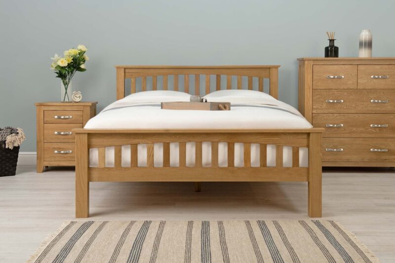 Boston Solid Natural Oak Bed Frame - 4ft Small Double - Image 2