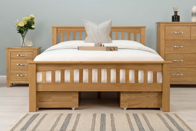 Boston Solid Natural Oak Bed Frame - 4ft Small Double - Image 5