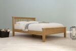 Boston Solid Natural Oak Bed Frame - Low Foot End - 4ft Small Double