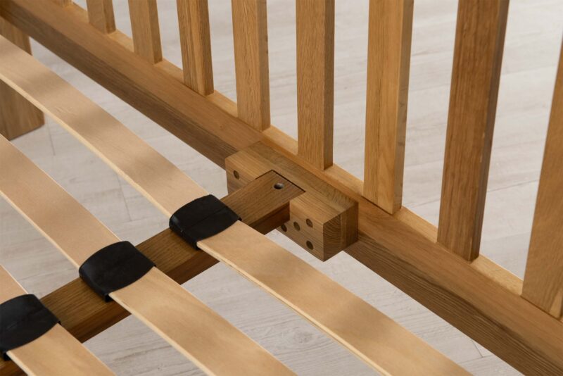 Boston Solid Natural Oak Bed Frame - Low Foot End - 4ft Small Double - Image 12