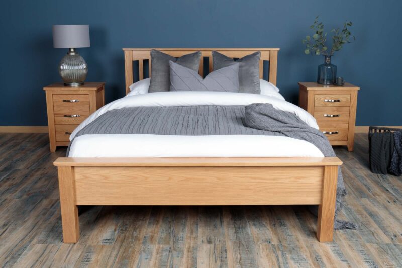 Marieno Solid Natural Oak Low Foot End Bed Frame – Multiple Sizes, B Grade - Image 2
