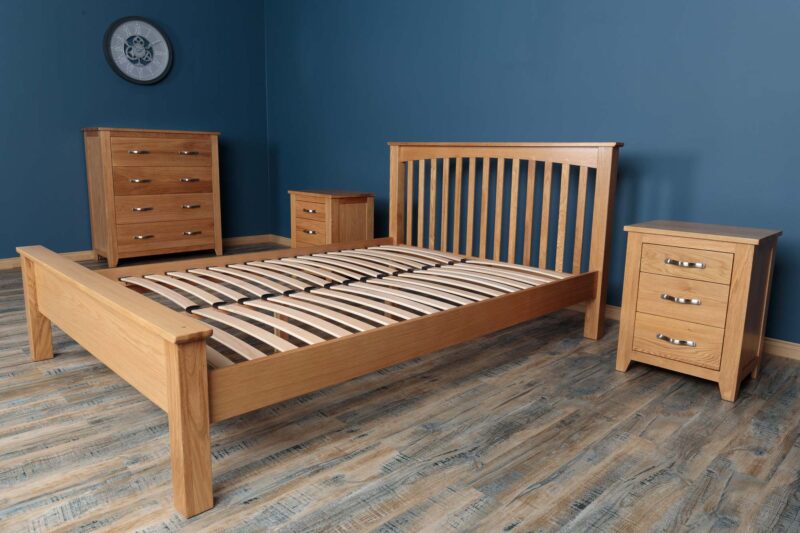 Marieno Solid Natural Oak Low Foot End Bed Frame – Multiple Sizes, B Grade - Image 6