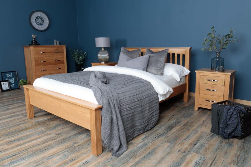 Marieno Solid Natural Oak Low Foot End Bed Frame – Multiple Sizes, B Grade - Image 4