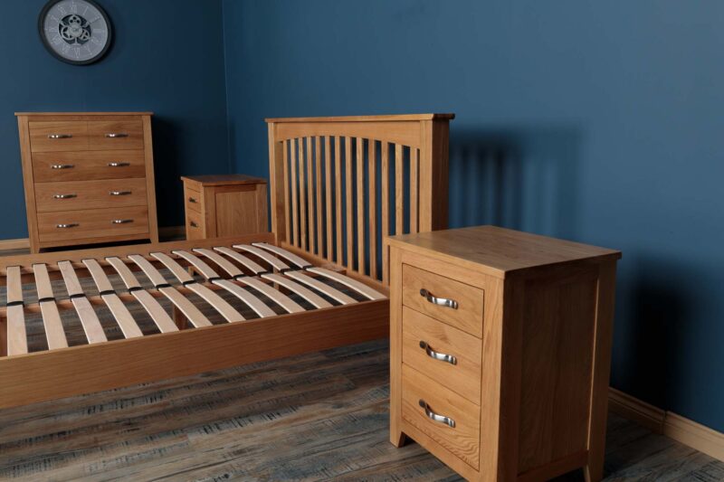 Marieno Solid Natural Oak Low Foot End Bed Frame – Multiple Sizes, B Grade - Image 9
