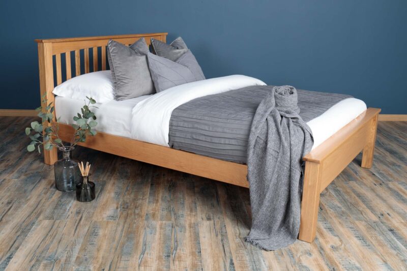 Marieno Solid Natural Oak Low Foot End Bed Frame – Multiple Sizes, B Grade