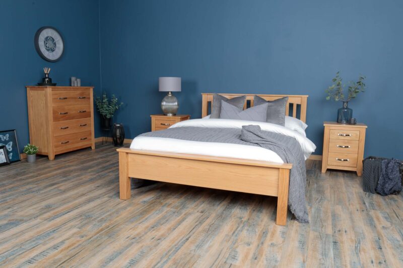 Marieno Solid Natural Oak Low Foot End Bed Frame – Multiple Sizes, B Grade - Image 3