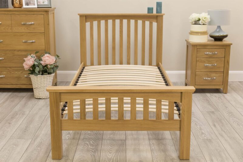 Marieno Solid Natural Oak Bed Frame – Multiple Sizes, B Grade - Image 6