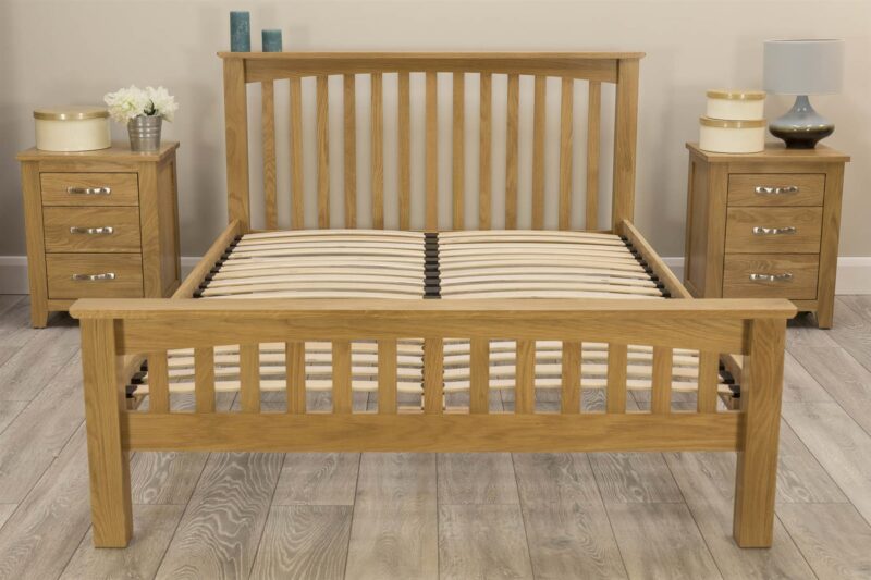Marieno Solid Natural Oak Bed Frame – Multiple Sizes, B Grade - Image 4