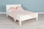Marieno Solid Wood Double Bed Frame – Soft White, 4ft6 Clearance