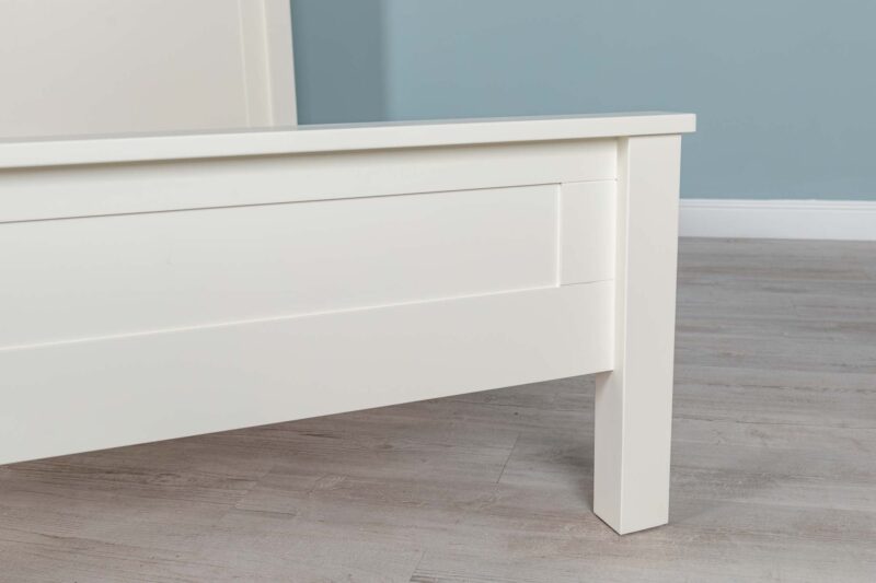 Marieno Solid Wood Double Bed Frame – Soft White, 4ft6 Clearance - Image 10