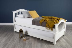 Marieno Soft White Solid Wood Guest Bed – 3ft Single, Main Bed Only, B Grade