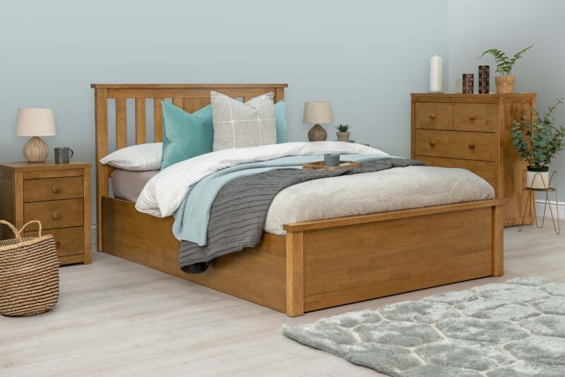 Marieno Medium Oak 2+1 Drawer Bedside Table – Handle-Free B Grade - Image 5