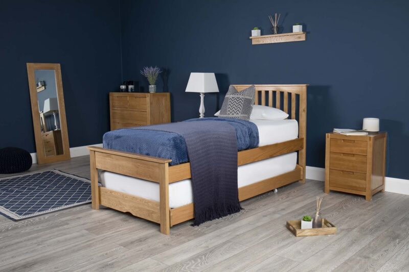 Marieno Solid Oak Guest Bed – 3ft Single Low Foot End, B Grade - Image 7
