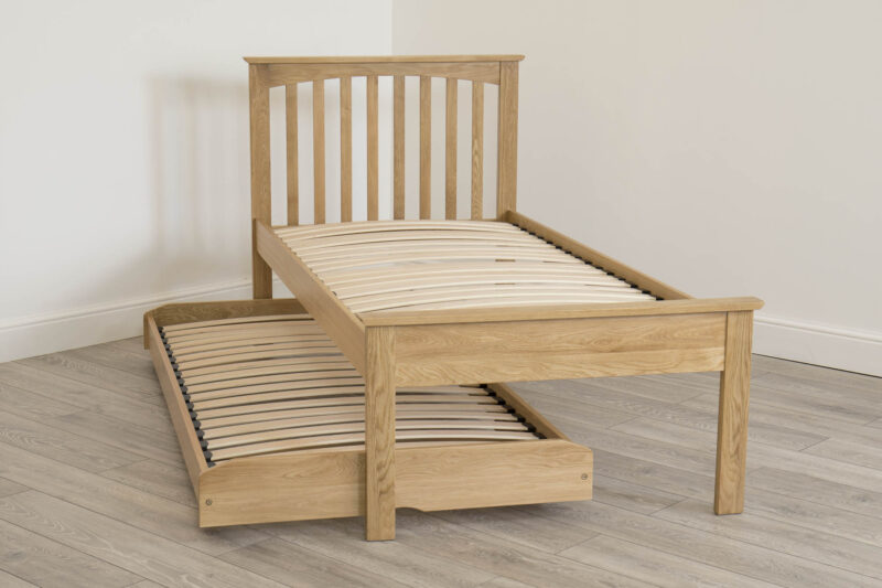 Marieno Solid Oak Guest Bed – 3ft Single Low Foot End, B Grade - Image 13