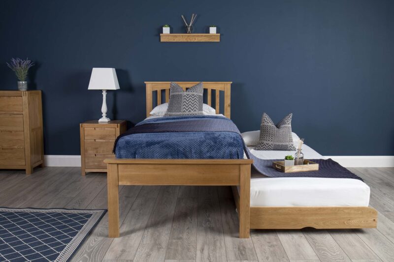 Marieno Solid Oak Guest Bed – 3ft Single Low Foot End, B Grade - Image 14