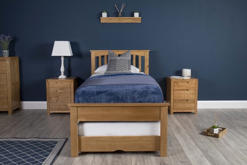 Marieno Solid Oak Guest Bed – 3ft Single Low Foot End, B Grade - Image 6