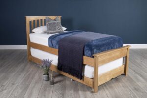 Marieno Solid Oak Guest Bed – 3ft Single Low Foot End, B Grade