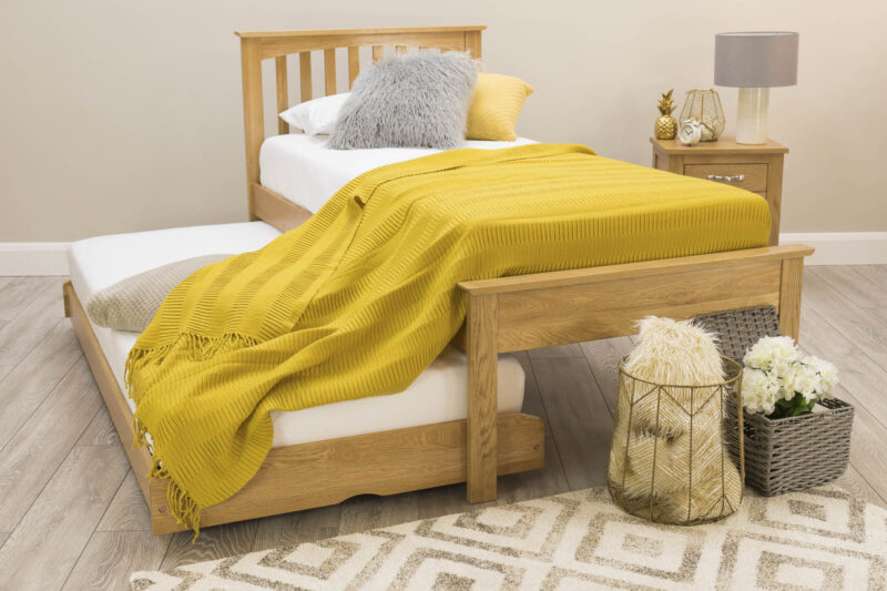 Marieno Solid Oak Guest Bed – 3ft Single Low Foot End, B Grade - Image 10