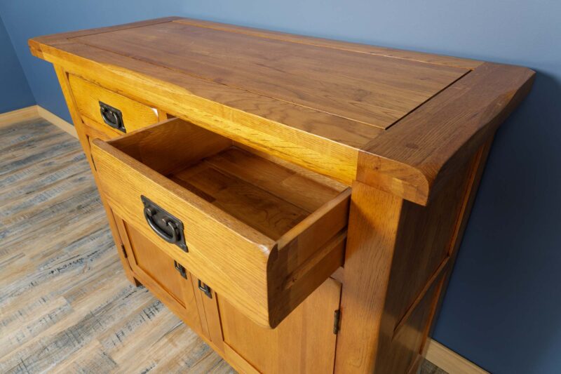 Newbury Rustic Solid Oak Small Sideboard - Image 3