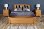 Marieno Solid Oak Storage Bed Frame – 4ft6 Double, B Grade