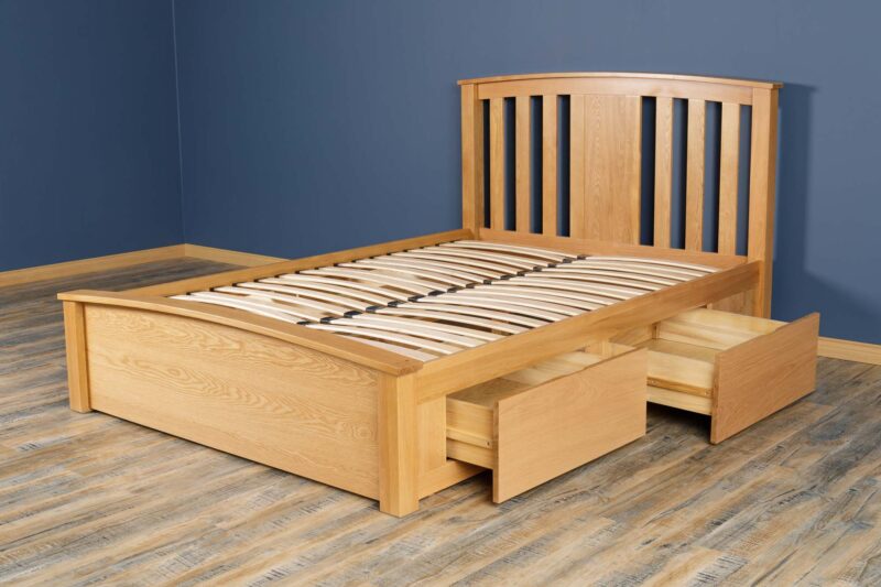 Royal Ascot Solid Natural Oak Storage Bed Frame - 6ft Super King - B GRADE - Image 9