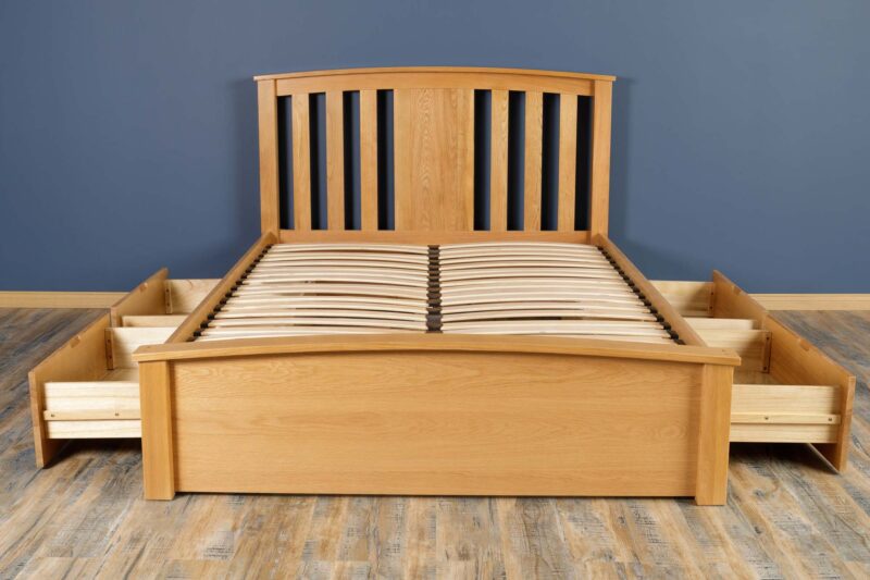 Royal Ascot Solid Natural Oak Storage Bed Frame - 6ft Super King - B GRADE - Image 8