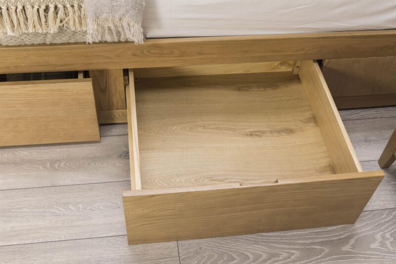 Royal Ascot Solid Natural Oak Storage Bed Frame - 6ft Super King - B GRADE - Image 14