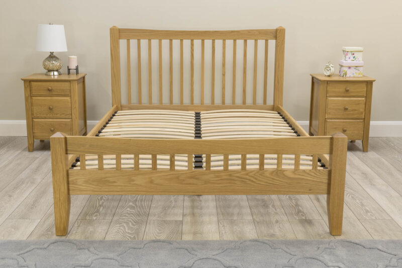 Marieno Solid Natural Oak Bed Frame – Multiple Sizes, B Grade - Image 3