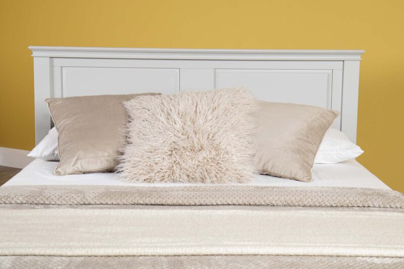 Marieno Light Grey Solid Wood Bed Frame – 4ft6 Double, B Grade - Image 4