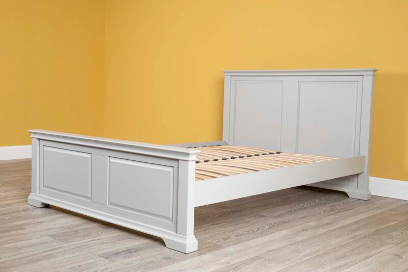 Marieno Light Grey Solid Wood Bed Frame – 4ft6 Double, B Grade - Image 7
