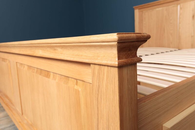Westcott Solid Natural Oak Storage Bed Frame - 5ft King Size - B GRADE - Image 10