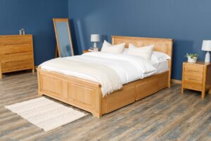 Westcott Solid Natural Oak Storage Bed Frame - 5ft King Size - B GRADE