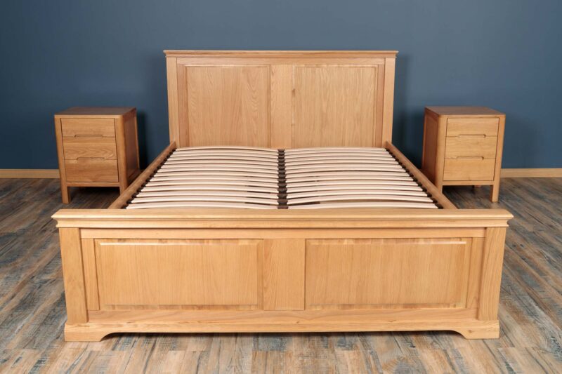 Westcott Solid Natural Oak Storage Bed Frame - 5ft King Size - B GRADE - Image 7