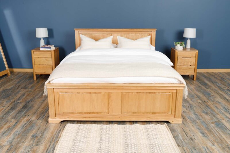 Westcott Solid Natural Oak Storage Bed Frame - 5ft King Size - B GRADE - Image 5