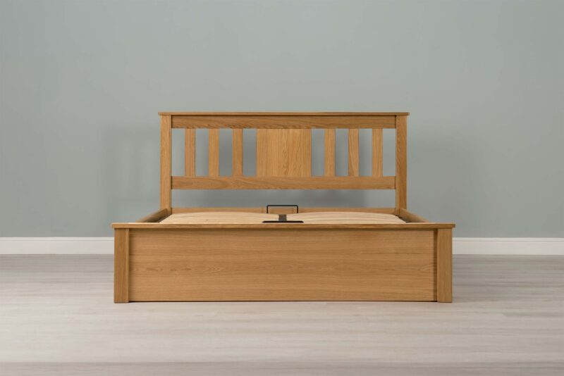 Marieno Natural Oak Ottoman Storage Bed – 5ft King Size Frame - Image 10