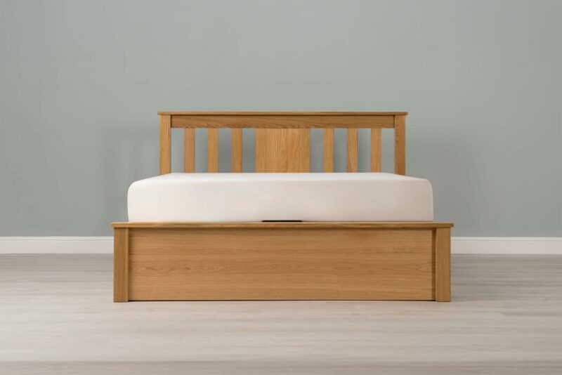 Marieno Natural Oak Ottoman Storage Bed – 5ft King Size Frame - Image 9