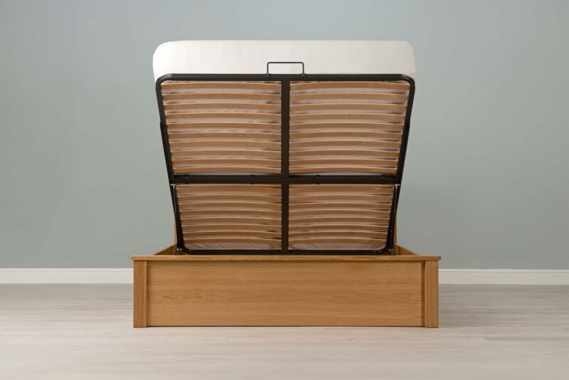 Marieno Natural Oak Ottoman Storage Bed – 5ft King Size Frame - Image 5