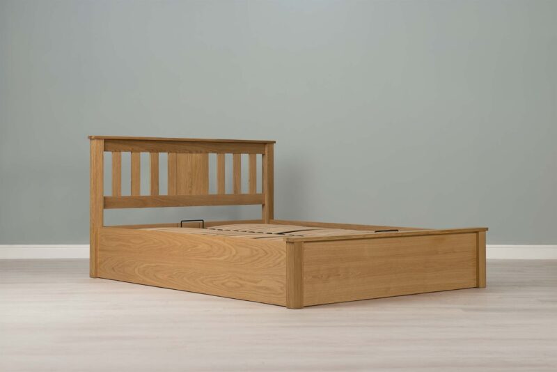 Marieno Natural Oak Ottoman Storage Bed – 5ft King Size Frame - Image 12