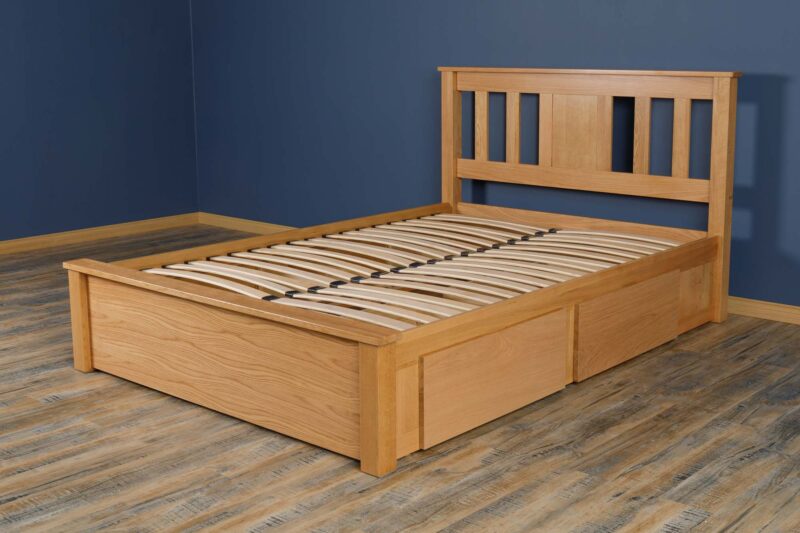 Marieno Solid Oak Storage Bed – 4ft6 Double, B Grade - Image 7
