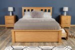 Marieno Solid Oak Storage Bed – 4ft6 Double, B Grade