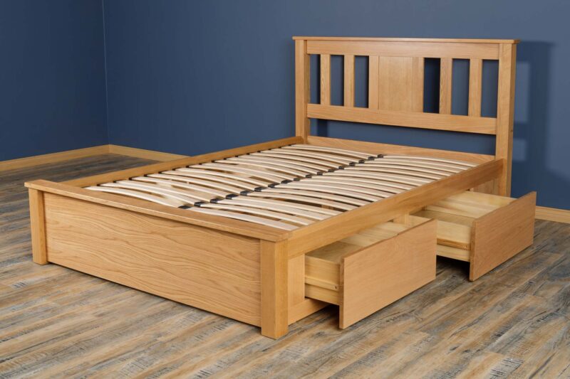 Wimbledon Solid Natural Oak Storage Bed Frame - 6ft Super King - B GRADE - Image 9