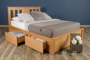 Wimbledon Solid Natural Oak Storage Bed Frame - 6ft Super King - B GRADE