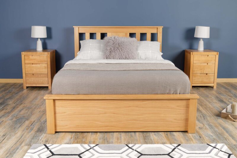 Marieno Solid Oak Storage Bed Frame – 5ft King Size, B Grade - Image 5